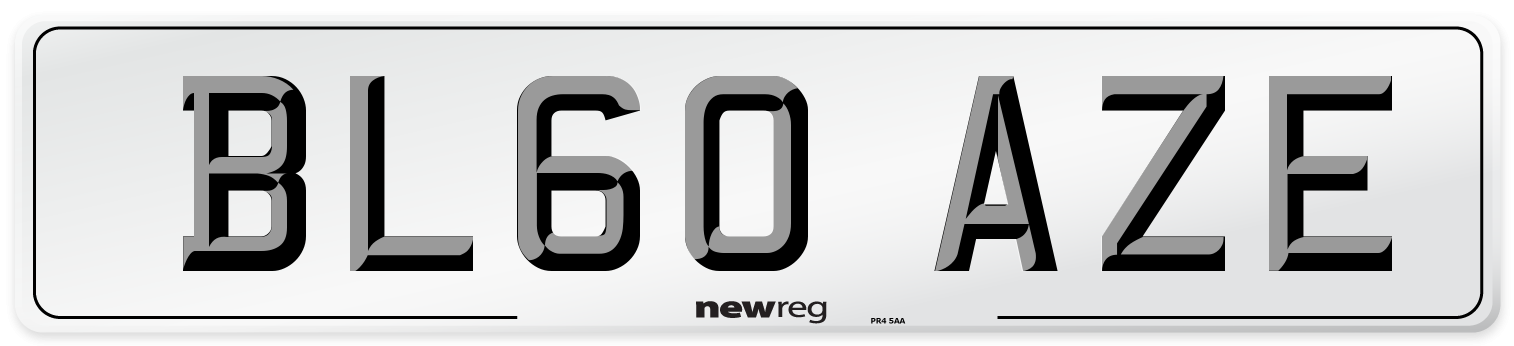 BL60 AZE Number Plate from New Reg